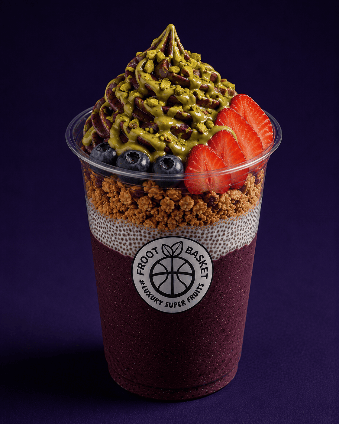Pistazien Açaí Cup – Pistaziencreme, Pistazien, Beeren · frisch bei Froot Basket in der Markthalle Essen